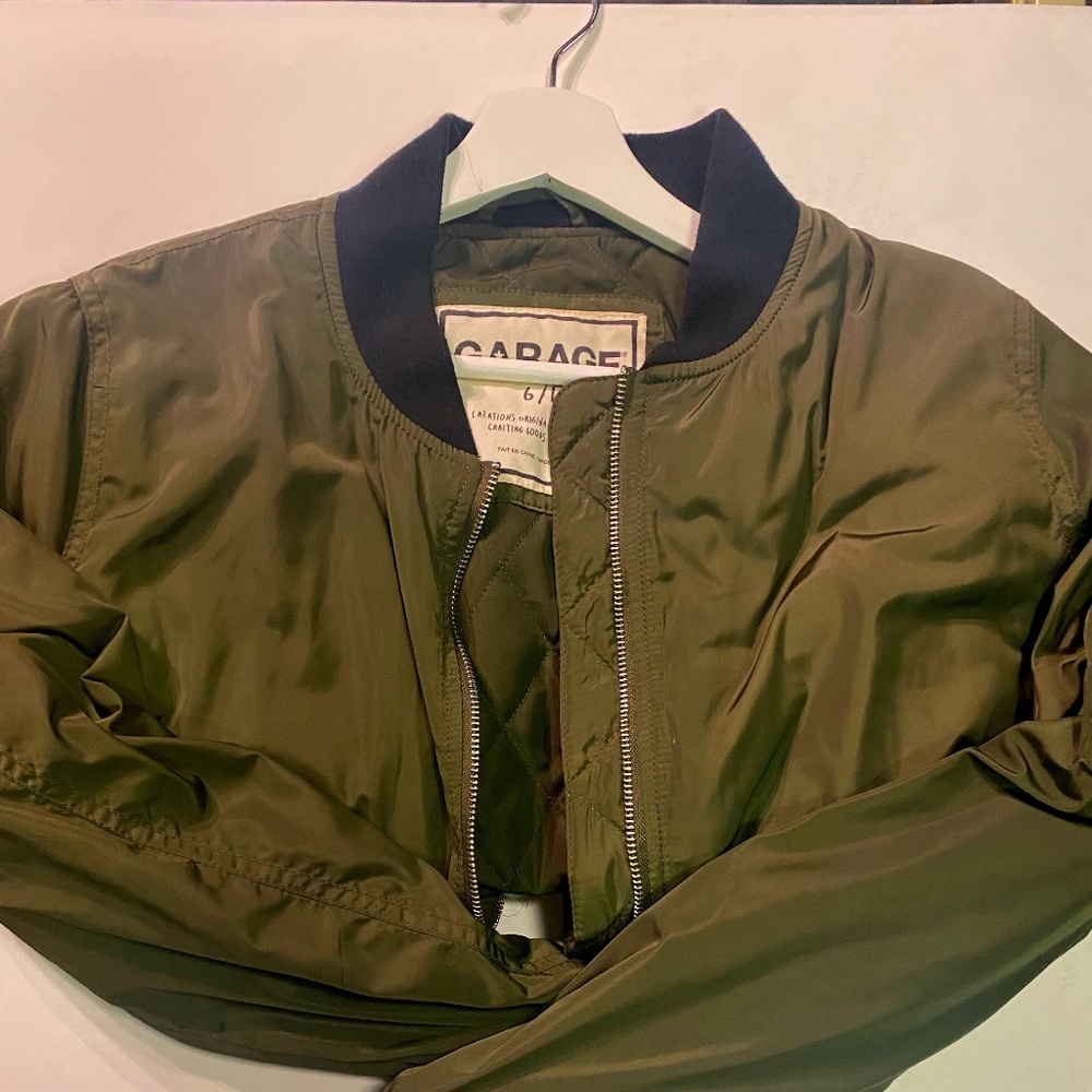 Army green bomber jacket